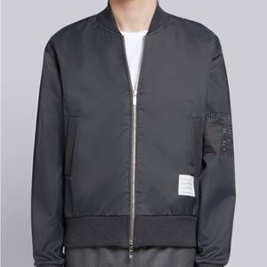 THOM BROWNE PERFORATED 4-BAR RIPSTOP BOMBER